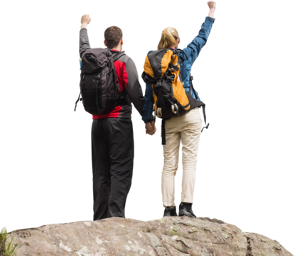 Couple standing on mountains