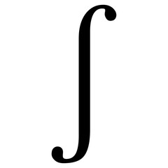 Integral sign against white background
