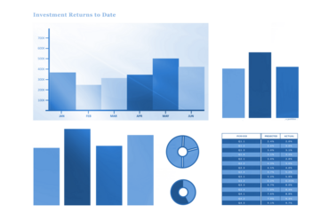 Blue graphics on white background