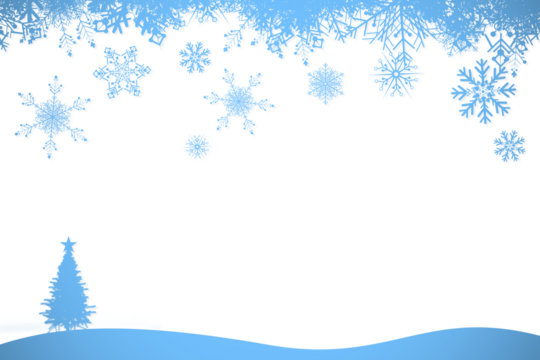 Snow flake frame in blue