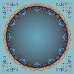 Frame for text with a pattern in Arabic, Asian style.