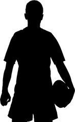 Athlete holding ball against white background