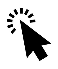 Click cursor set. Computer pointer hand and arrow icon. Press pick action element. Vector web interface elements.