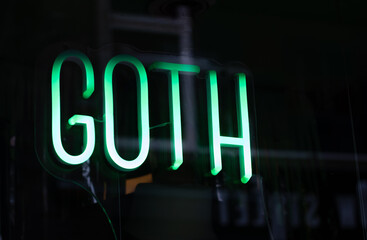 green neon goth sign