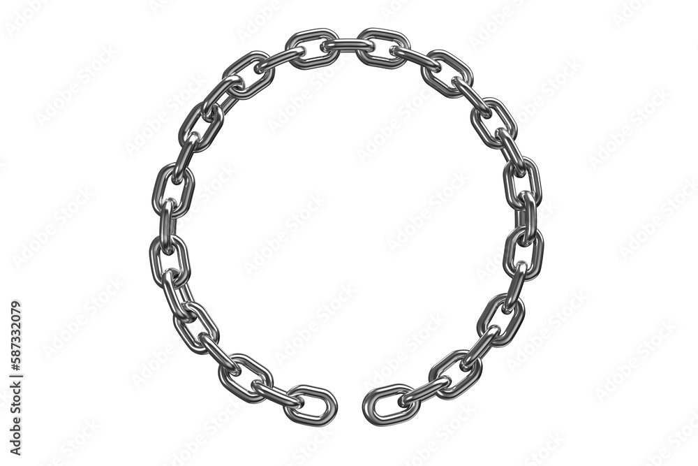Poster close up 3d image of broken round chain
