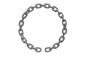 Close up 3d image of broken round chain