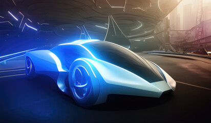Fototapeta na wymiar Electric supercars, futuristic car design, modern sports car. Generative Ai. 
