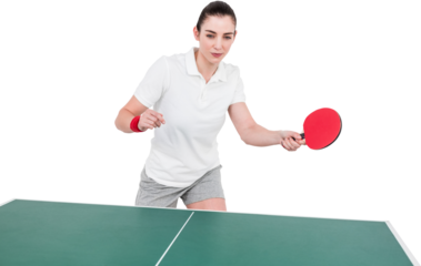 Female athlete playing ping pong