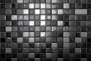 minimalist black and white tiled wall with a geometric pattern. Generative AI