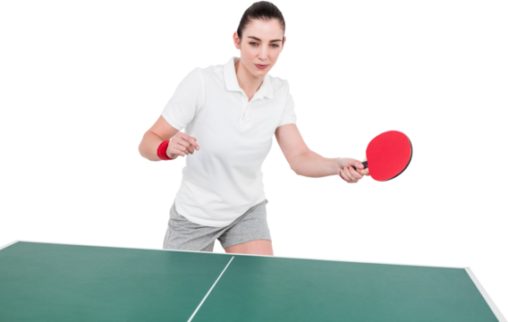 Female athlete playing ping pong