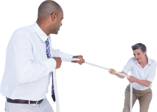 Business people pulling the rope - Powered by Adobe