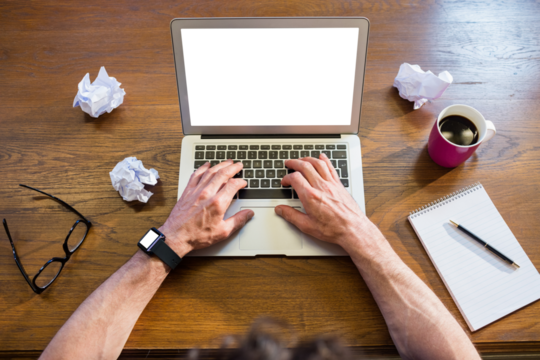 Businessman working with a computer