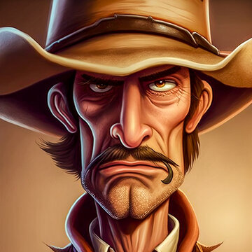 Cartoon Cowboy. Generative AI.
Illustration of a cowboy in a cartoon style.