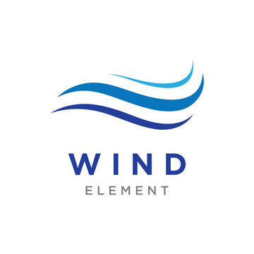 Logo design template wave element creative wind or air.Logo for business, web, air conditioner.