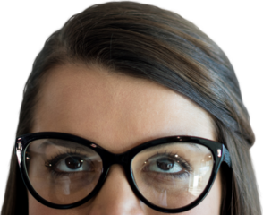 Cropped image of woman wearing eyeglasses