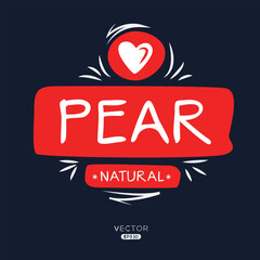Creative (Pear), Pear label, vector illustration.