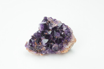 Amethyst on a white background. Mineral amethyst 