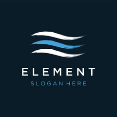 Logo design template wave element creative wind or air.Logo for business, web, air conditioner.