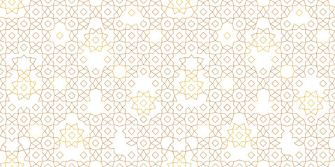 Vector golden seamless pattern. Elegant geometric illustration, for design template. Luxury element in Eastern style. Ornate decoration