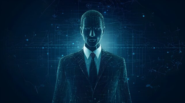 AI businessman in a suit, robot, Generative AI