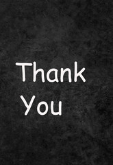Obraz premium Thank You. Typography banner on black texture background.