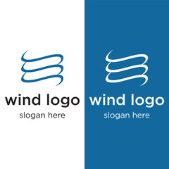 Logo design template wave element creative wind or air.Logo for business, web, air conditioner.