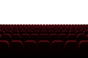 Red seats in row at auditorium