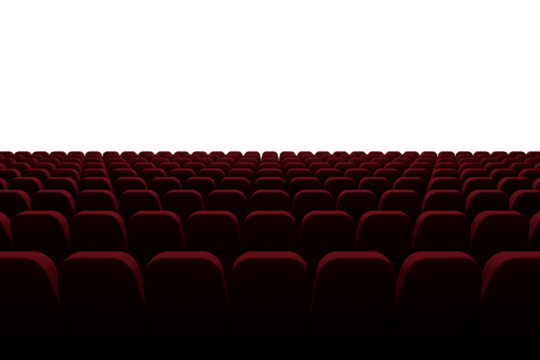 Red seats in row at auditorium