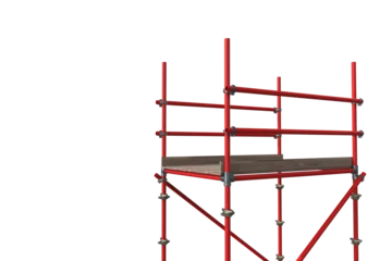 Wandcirkels aluminium Digitally generated image of red scaffoldings © vectorfusionart
