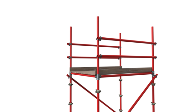 Digitally generated image of red scaffoldings