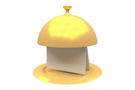 Digitally generated image of golden cloche