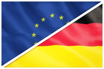 Keuken foto achterwand Centraal Europa Close-up of European and German flags