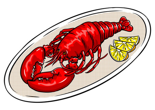 recommend clip art: Lobster pop art PNG illustration with transparent background