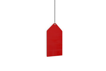 Digitally generated of blank red sale tag