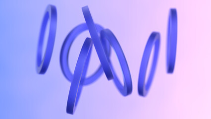 Fototapeta premium Abstract background with purple rings. 3d render illustration