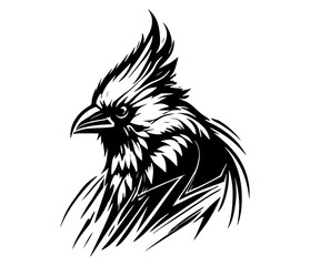 Red Cardinal Silhouette Icon, cardinal bird, red cardinal,