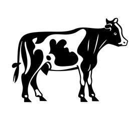 Cow portrait stylized vector symbol, Black and white cow, cow, dairy icon