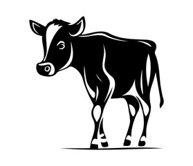 Cow portrait stylized vector symbol, Black and white cow, cow, dairy icon