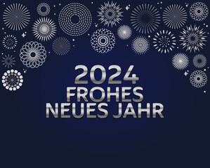 Frohes neues Jahr in Silber