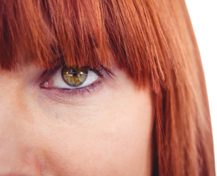 Close up view of a green eye