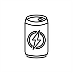 energy drink can icon. aluminum soda can line art vector icon for apps and websites on white background.