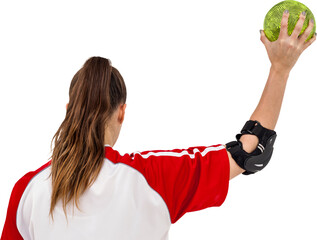 Sportswoman holding a ball