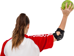 Sportswoman holding a ball