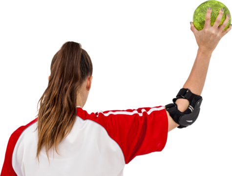 Sportswoman holding a ball - Powered by Adobe
