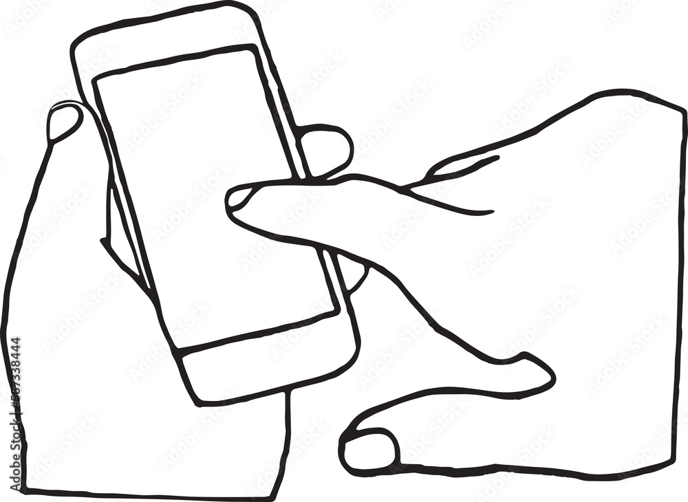 Aufkleber vector image of hands using mobile phone