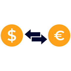 Exchange of dollars to euros