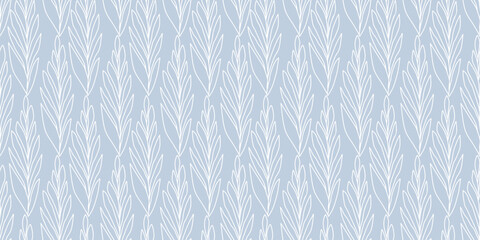 simple floral leaves pattern seamless vector background with calm blue and white colour for summer and winter designs