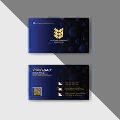 Modern corporate business card template design. Clean double sided vector illustration. 