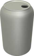Gray can against white background