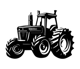 Modern Farm tractor Agricultural machinery illustration